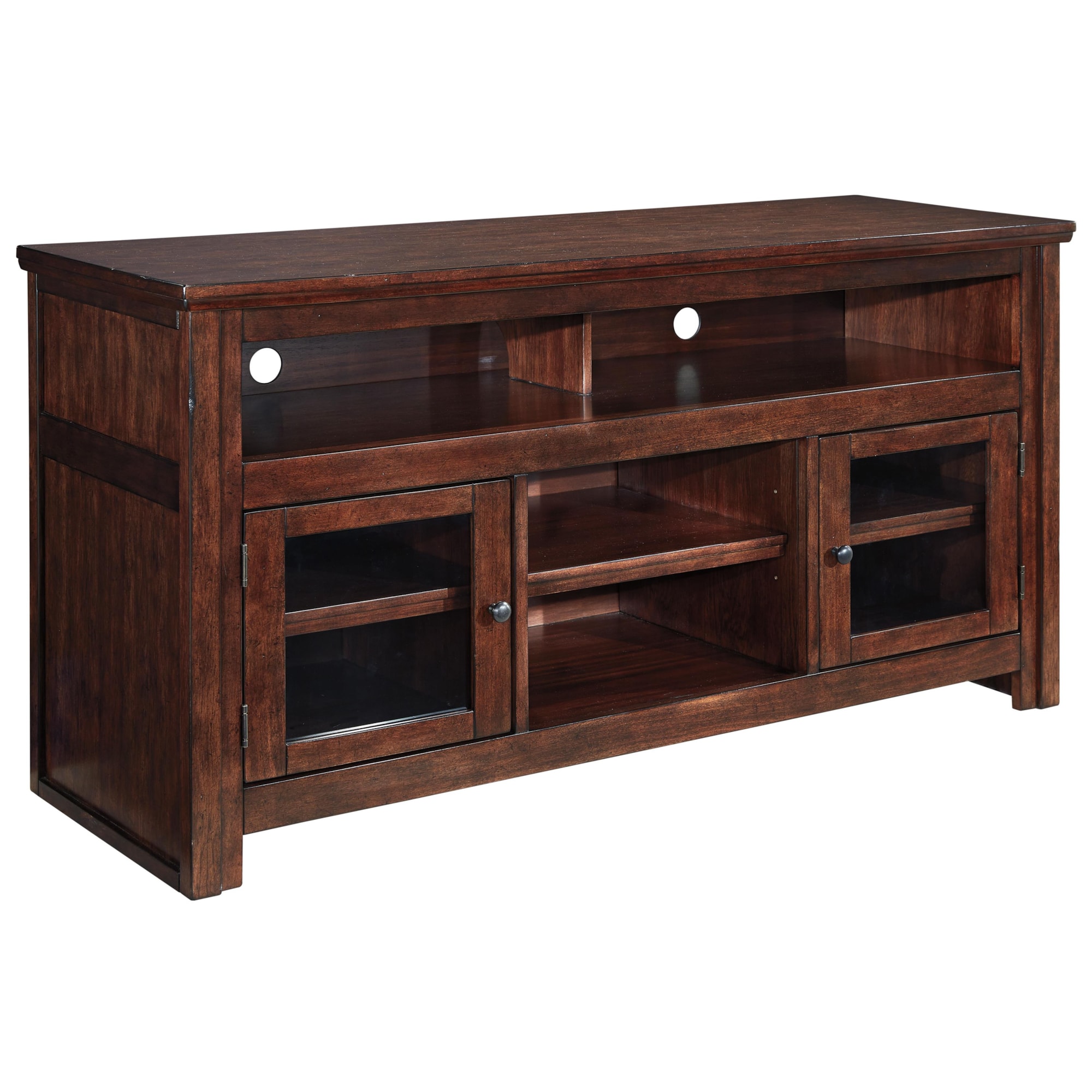 StyleLine Harpan W79738 Mango Veneer Large TV Stand with Glass Doors